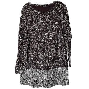J. Jill Burgundy and White Spotted Pima‎ Cotton Blend Tunic Size XL